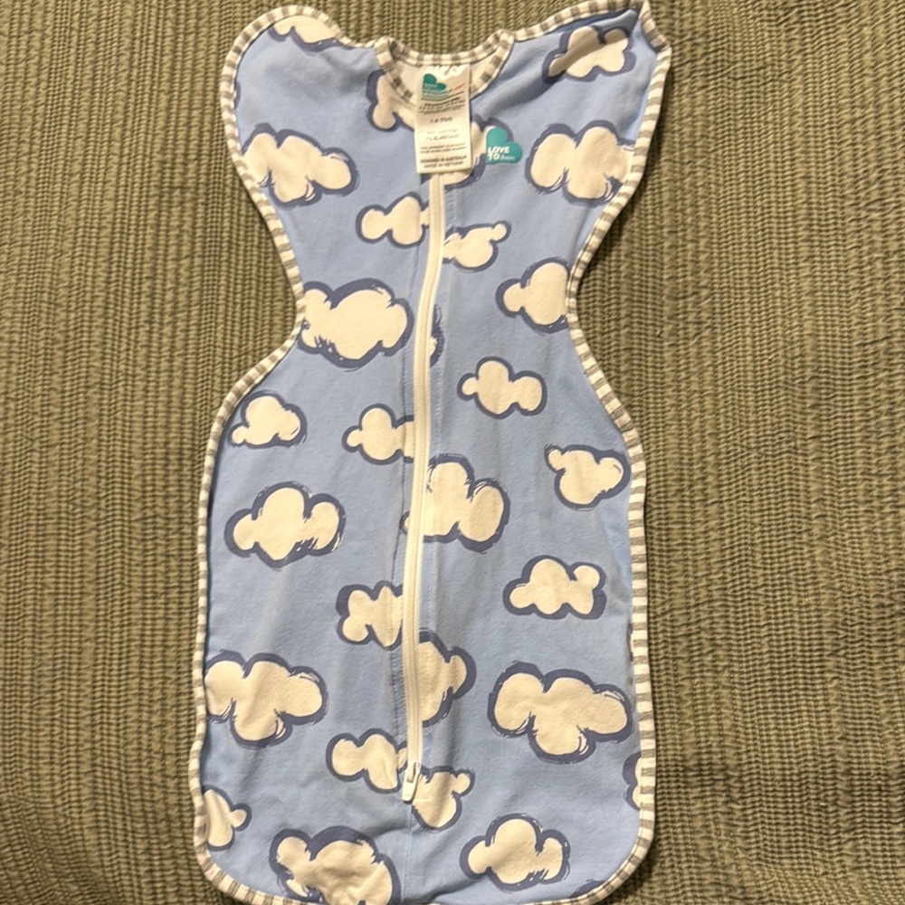 Blue Baby Swaddle with Cloud Design